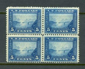 UNITED STATES 5c PANAMA PACIFIC BLOCK  SCOTT#399  MINT NEVER &  LIGHT HINGED