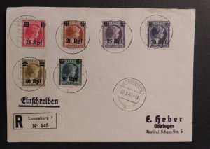 1941 Registered Letter Cover Luxemburg to Gottingen Germany