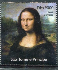 Sao Tome & Principe 2005 LEONARDO DA VINCI Mona Lisa 1v Perforated Mint (NH)