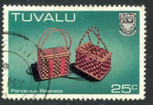 TUVALU 1983-84 25c Pandanus Baskets Handicrafts Issue Sc 188 VFU