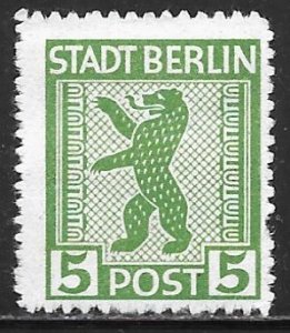 Germany Stadt Berlin: 5pf German Bear, MH, F