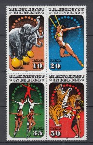 Z4154, 1985 germany DDR mnh blk/4 #2514a circus