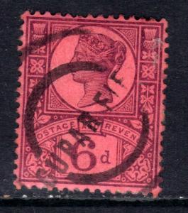 GB 1887 - 92 QV 6d Purple & Red Jubilee SG 208 ( M1351 )