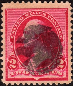 1890, US 2c, George Washington, Used, Sc 220, Beautiful centered, Jumbo top