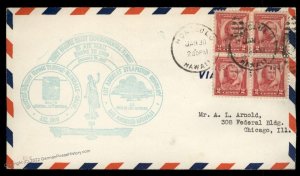 USA 1931 Catapult Airmail Honolulu Hawaii Ship to Shore Flight Cover 95586