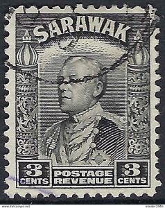 SARAWAK 1934 3c Black SG108 FU