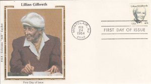 USA 1984 FDC Sc 1868 40c Lillian M. Gilbreth R & R Colorano Silk Cachet