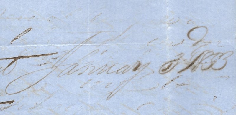 Doyle's_Stamps: 1853 Cover Maine to Mass. Postal History w/Scott #11A