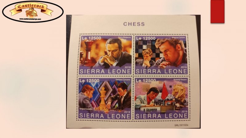 O) 2019 SIERRA LEONE, CHESS, GARRY KASPAROV, MAGNUS CARLSEN, FABIANO CARUANA, AN