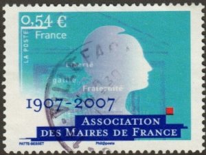 France 3341 - Used - 54c French Mayors Association, 100 yrs (2007) (cv $0.75)