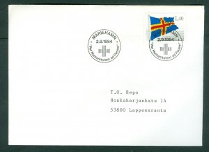 Aland. FDC 1984. Postal Used. Aland National Flag. Sc.# 7