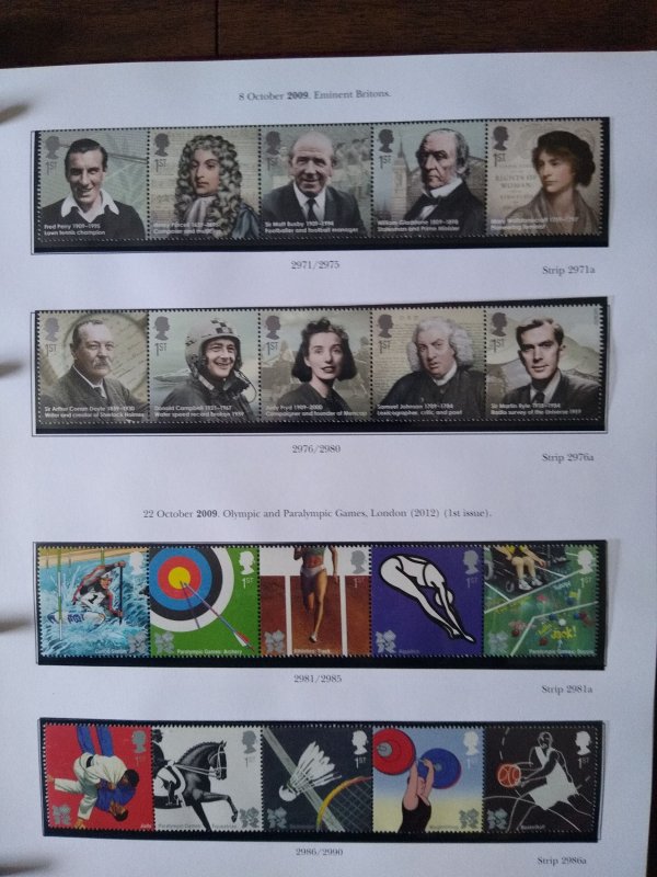 Great Britain 2008-2011 MNH complete in a Gibbons album CV $1445
