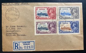 1936 Hamilton Bermuda Cover To British Guiana King George V Jubilee