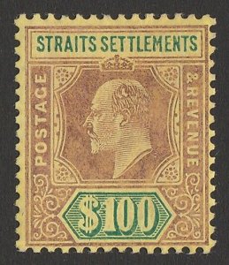 MALAYA - STRAITS SETTLEMENTS 1904 KEVII $100 wmk mult crown. cat £22,000. RARE!