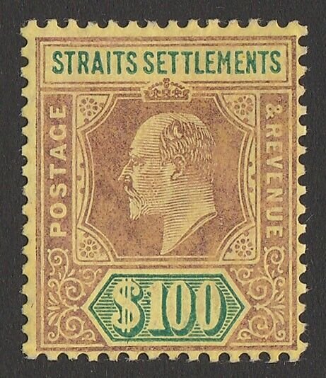 MALAYA - STRAITS SETTLEMENTS 1904 KEVII $100 wmk mult crown. cat £22,000. RARE! 