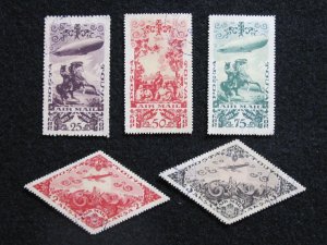 TANNU TUVA - SCOTT# C13-C15,C17-C18 - USED - CAT VAL $ 16.50