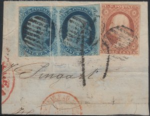 U.S. 9 PAIR, 11, On Piece Used FVF Paper Fold (71119)