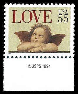 PCBstamps   US #2958 55c LOVE, (Cherub), MNH (31)