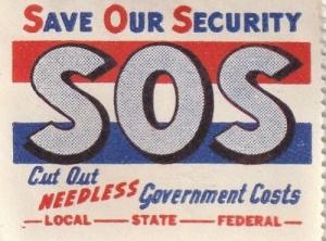 Great WW2 Save Our Security US Poster Stamp. 1942. 44x34mm 