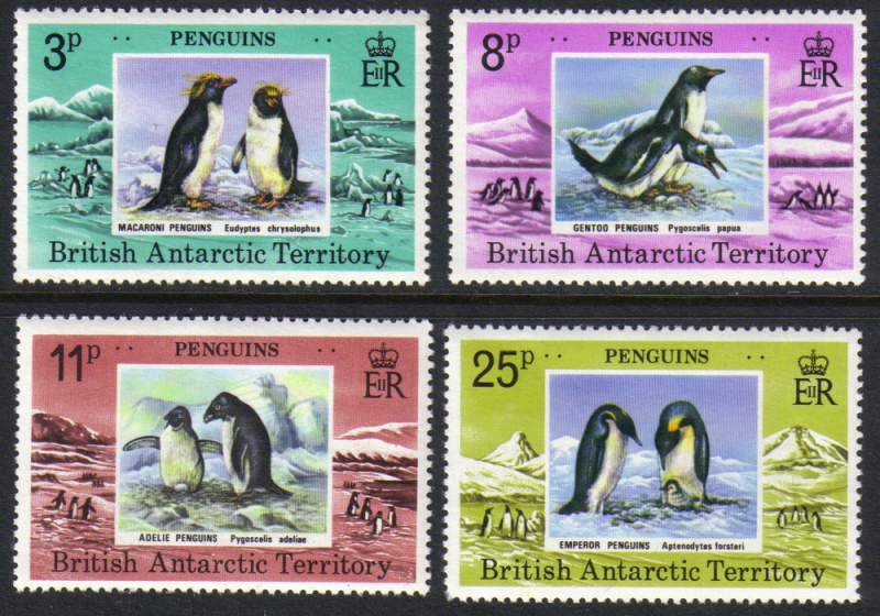 British Antarctic Territory #72-5 mint set, birds, 