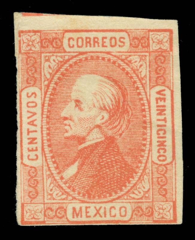 MEXICO 1872  Hidalgo 25c red - St.Louis Forgery Transfer Type 4 (Sc# 95)