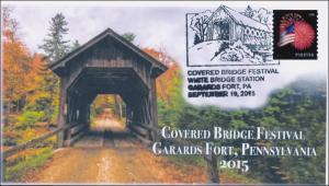 2015, Covered Bridge Festival, Garards Fort PA, Pictorial Postmark, 15-243