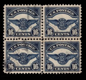 MOMEN: US STAMPS #C5 AIRMAIL USED BLOCK VF LOT #89276*