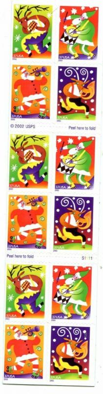 US Scott #3824b Holiday Music Makers Booklet. Full Booklet MNH. Free Shipping.