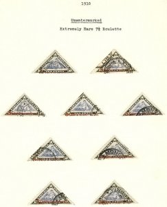 LIBERIA - Balance of Collector's study of the 1910-12 surcharged triangle issues