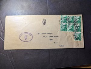 1952 Ireland Cover Baile Atha Cliath Dublin to Rome NY USA