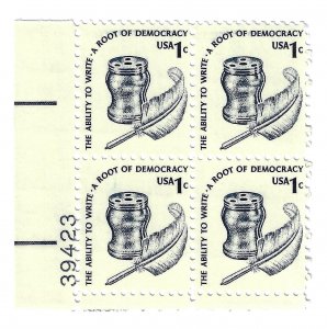 US 1581 - Plate 39423 BL - MNH, 1 Cent Plate Block in the Americana Series.