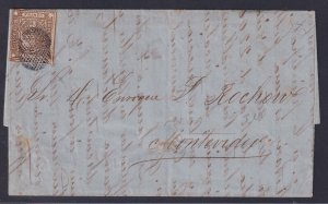 Buenos Aires (Argentina), Scott 1 tied on 1858 folded letter to URUGUAY, w/ RPSL