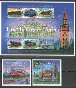 A0789 Grenada Transport The History Of Trains 1Kb+2Bl Mnh