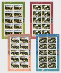 Malta 2024 Railway history Trains from 1883 to 1831 set of 4 sheetlets MNH