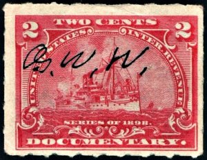 R164 2¢ Documentary Stamp (1898) Used