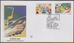 VATICAN Sc #1320-1 FDC x 2 DIFF EUROPEAN INTEGRATION, WITH SYNAGOGUE, MOSQUE ETC