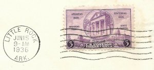 Doyle's_Stamps: 1936 Arkansas Centennial First Day Cover, Scott #782