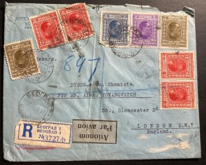 1930 Beograd Serbia Commercial Airmail Cover To  London England