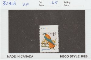 Scott# 3031A 2000 1c American Kestrel Issue XF MNH Plate# single