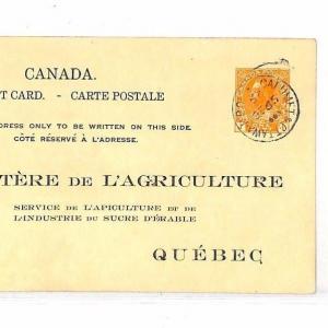 UU531 1929 Canada OFFICIAL STATIONERY Card RAILWAY *RPO CDS* {samwells-covers}