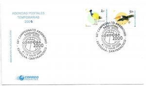 ARGENTINA 2000 BASKETBALL NATIONAL CHAMPIONSHIP COVER WITH SPECIAL CANCEL SPORT