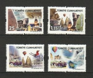 Turkey 2014 MNH Official Stamps Scott O318-321 Tourism Archeology Balloon Troy