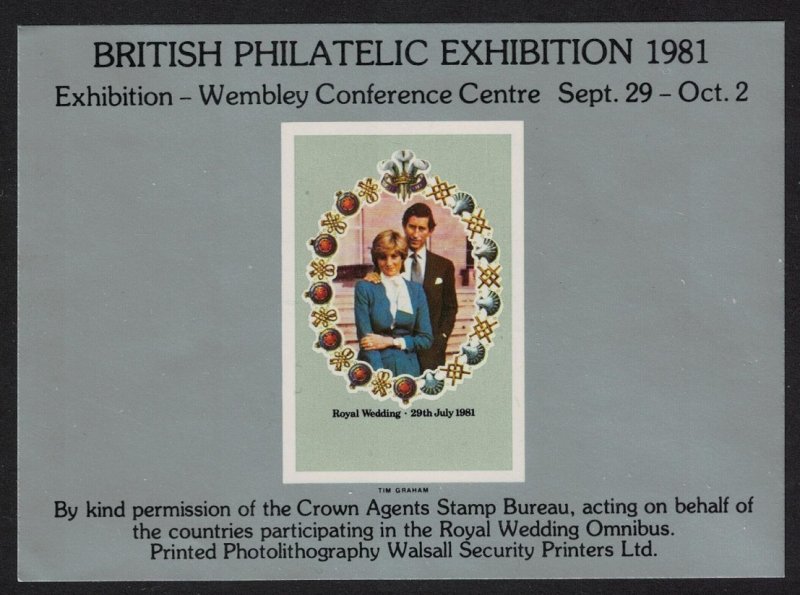 Great Britain Charles and Diana Royal Wedding Exhibition Miniature sheet 1981