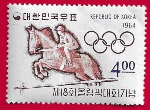 SOUTH KOREA SCOTT#450 1964 4w OLYMPIC SHOW HORSE JUMPING - MH