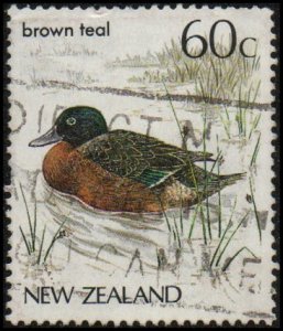 New Zealand 831 - Used - 60c Brown Teal (1987) (cv $0.65)