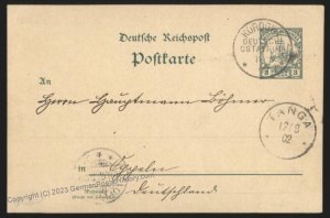 Germany 1902 KOROGWE  East Africa DOA Postal Card Cover 112834