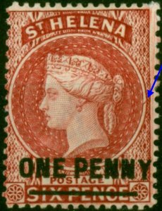 St Helena 1890 1d Pale Red SG38Var 'Plate Flaw' Fine & Fresh MM