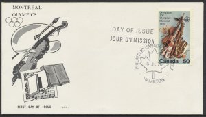 1976 #686 50c Olympic Arts & Culture FDC, SCS Cachet, Hamilton