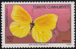 Turkey 1988 MNH Sc #2421 100 l Gonepteryx rhamni Butterflies