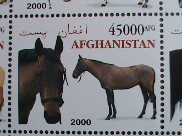 AFGHANISTAN STAMP -2000 WORLD FAMOUS HORSES- MNH SHEET - VERY FINE